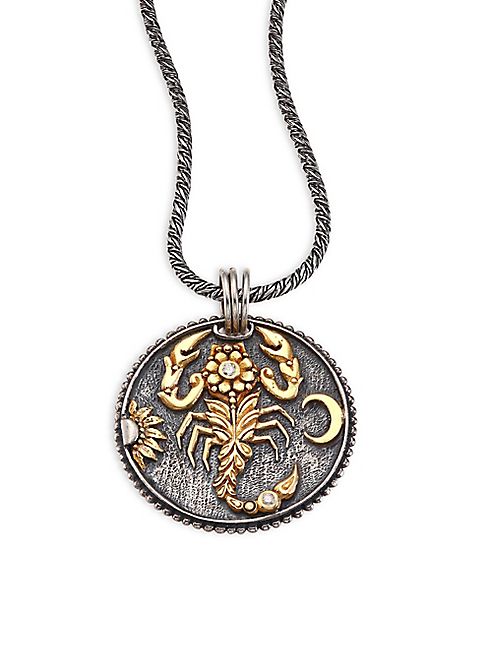 Konstantino - Zodiac Diamond, 18K Yellow Gold & Sterling Silver Scorpio Pendant