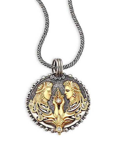 Konstantino - Zodiac 18K Gold, Sterling Silver & Diamond Pendant