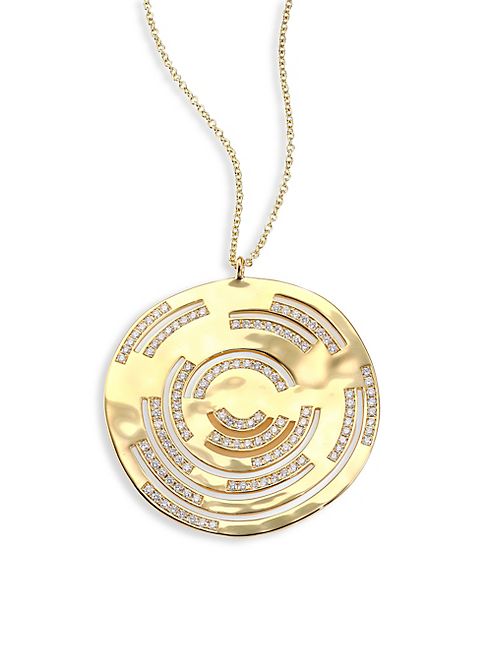 IPPOLITA - Senso? Extra-Large Staggered Diamond Pavé & 18K Yellow Gold Pendant Necklace