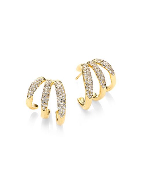 IPPOLITA - Glamazon® Stardust Diamond & 18K Yellow Gold Triple Mini Hoop Earrings