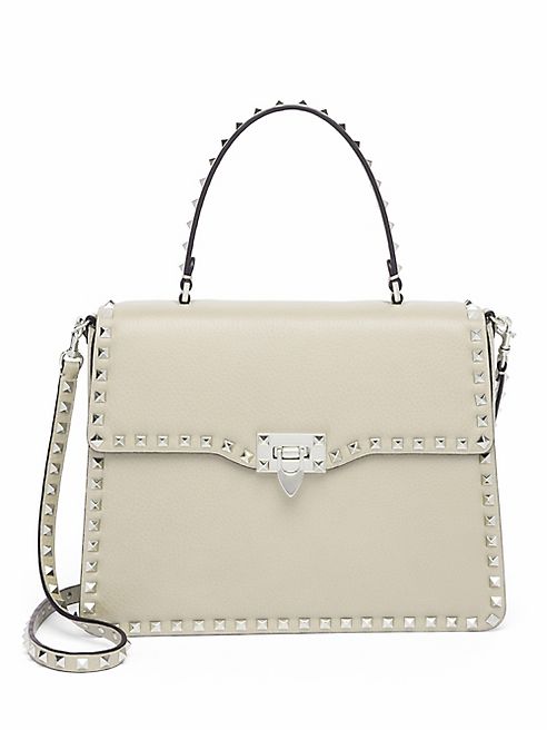 Valentino - Rockstud Leather Top-Handle Satchel