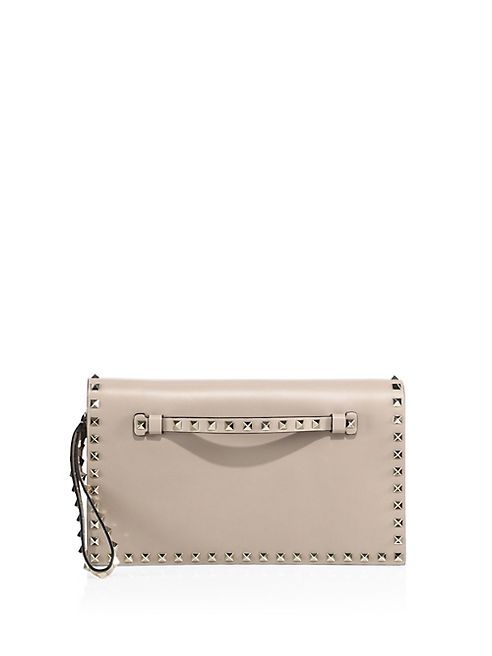 Valentino - Rockstud Leather Flap Clutch