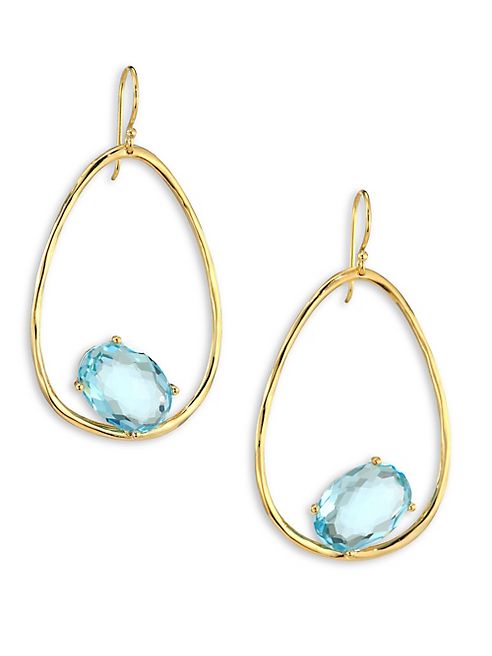 IPPOLITA - Rock Candy® Blue Topaz & 18K Yellow Gold Oval Earrings