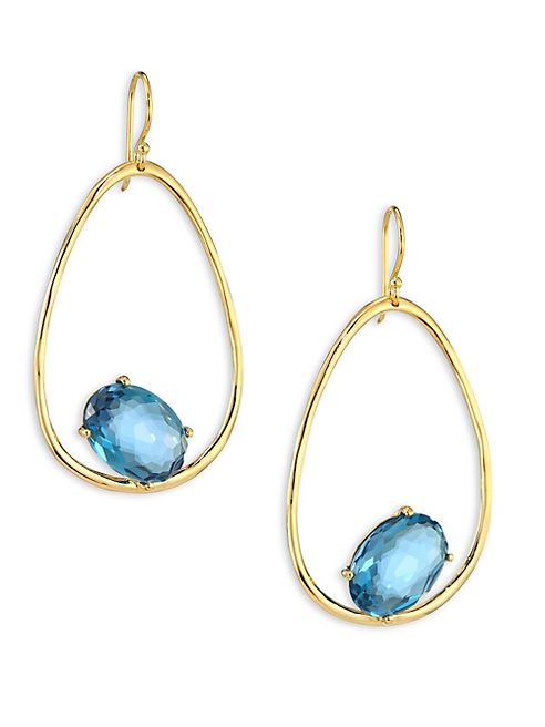 IPPOLITA - Rock Candy® London Blue Topaz & 18K Yellow Gold Oval Earrings