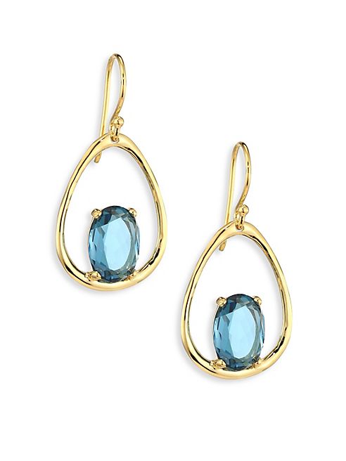 IPPOLITA - Rock Candy® Small London Blue Topaz & 18K Yellow Gold Oval Earrings