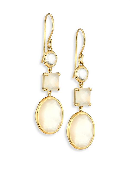 IPPOLITA - Rock Candy® Flirt 3-Stone 18K Yellow Gold Drop Earrings