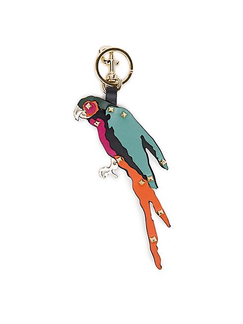 Valentino - Tropical Parrot Studded Leather Keychain