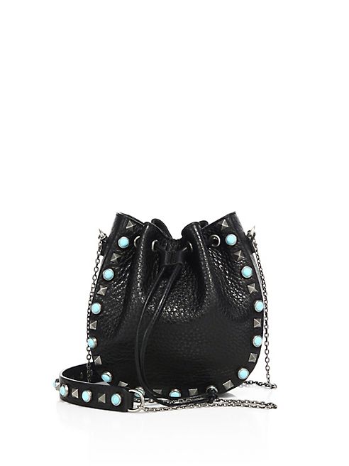 Valentino - Rockstud Rolling Leather Chain Bucket Bag