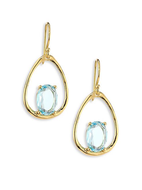 IPPOLITA - Rock Candy® Small Blue Topaz & 18K Yellow Gold Oval Earrings