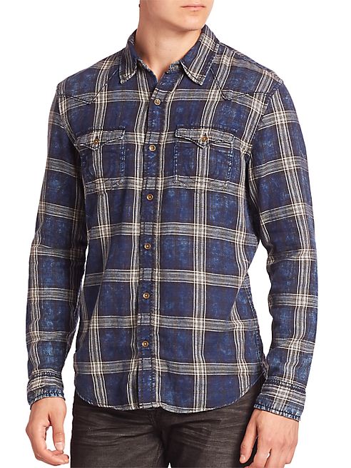 True Religion - Indigo Plaid Western Shirt