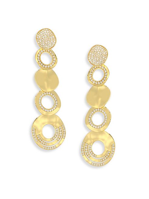 IPPOLITA - Senso? Mixed Disc Diamond & 18K Yellow Gold Cascade Earrings