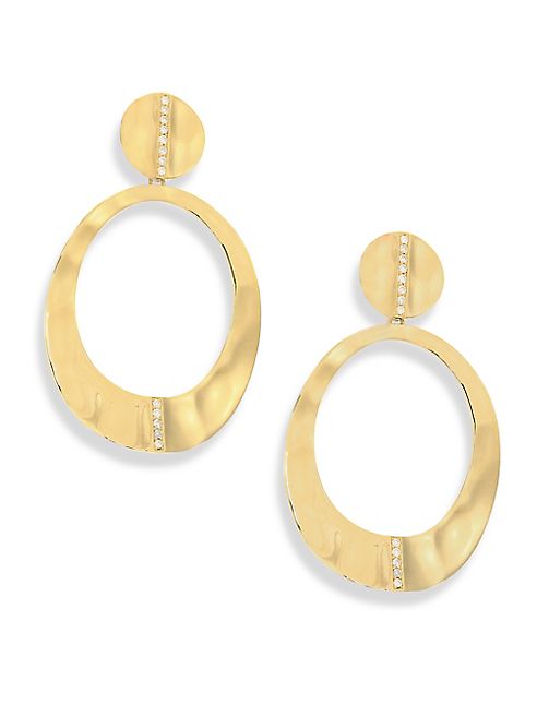 IPPOLITA - Senso Diamond & 18K Yellow Gold Open Oval Earrings