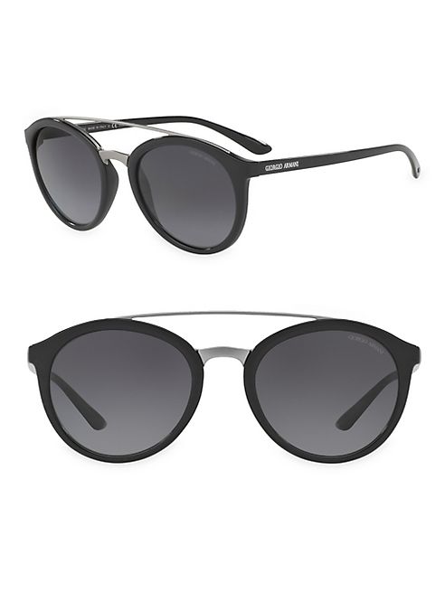 Giorgio Armani - 52MM Logo Round Sunglasses