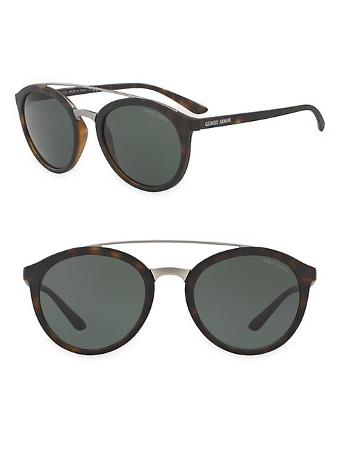 Giorgio Armani - 52MM Logo Round Sunglasses