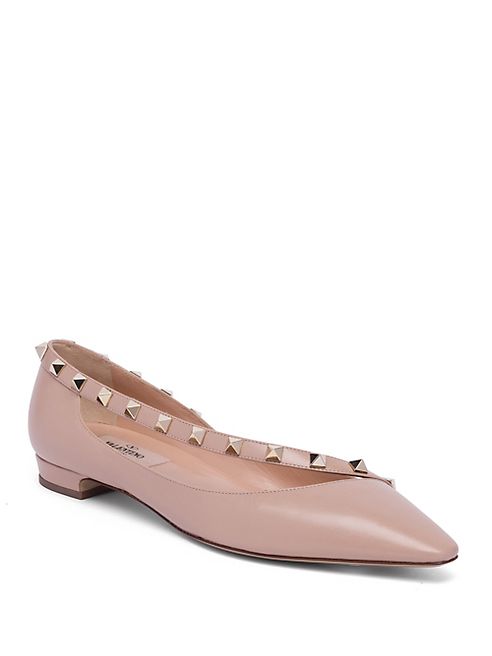 Valentino - Rockstud Leather d'Orsay Flats