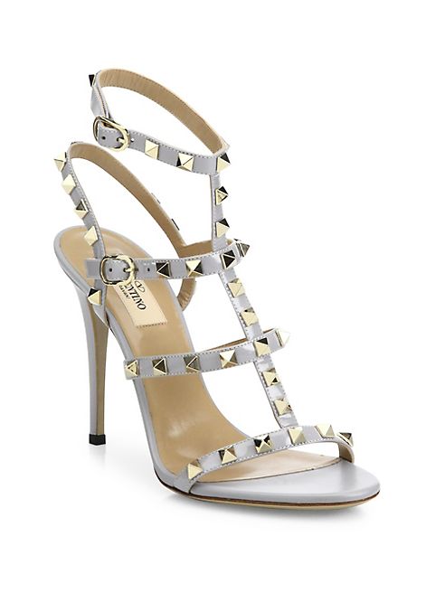 Valentino - Rockstud Leather T-Strap Sandals