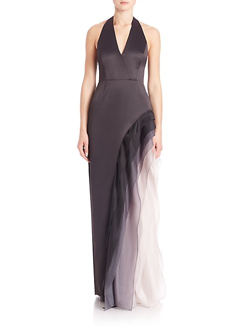 Halston Heritage - Halterneck Tiered Gown