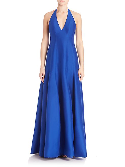 Halston Heritage - Cotton & Silk Halter Gown