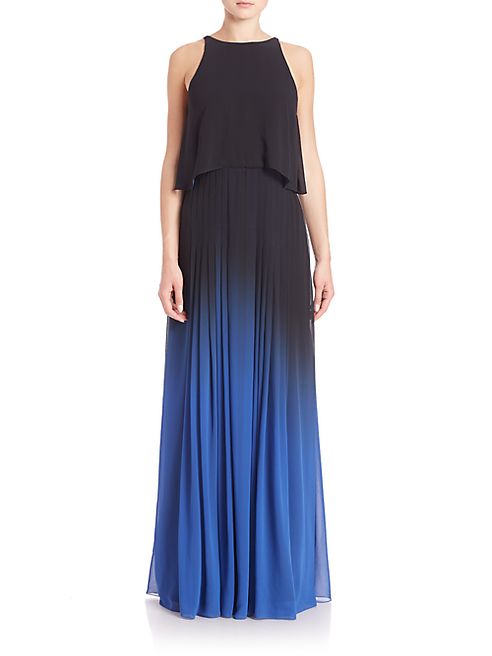 Halston Heritage - Silk Ombre Cutout Gown