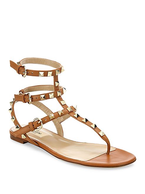 Valentino - Rockstud Leather Gladiator Sandals