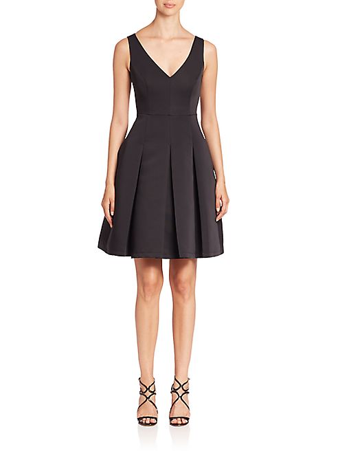 BCBGMAXAZRIA - Sleeveless V-Neck Pleated Dress