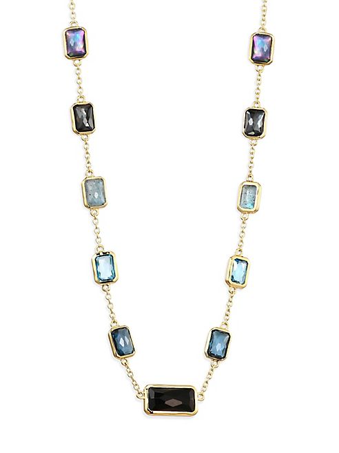 IPPOLITA - Rock Candy London Blue Topaz, Swiss Blue Topaz, Turquoise, Clear Quartz, Amazonite & 18K Yellow Gold Station Necklace