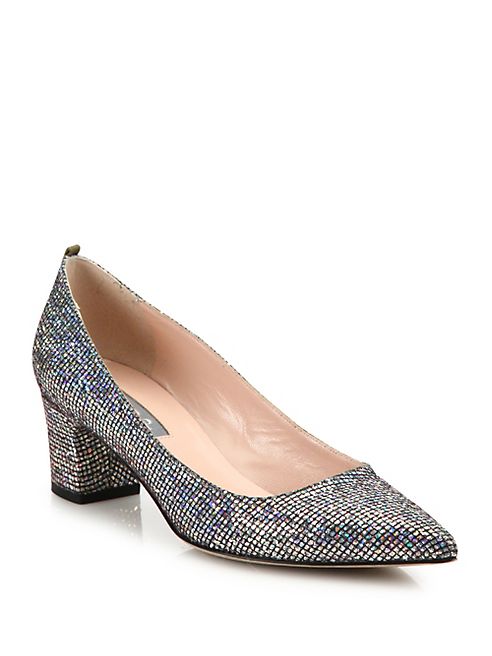 SJP by Sarah Jessica Parker - Katrina Sequined Point Toe Block Heel Pumps