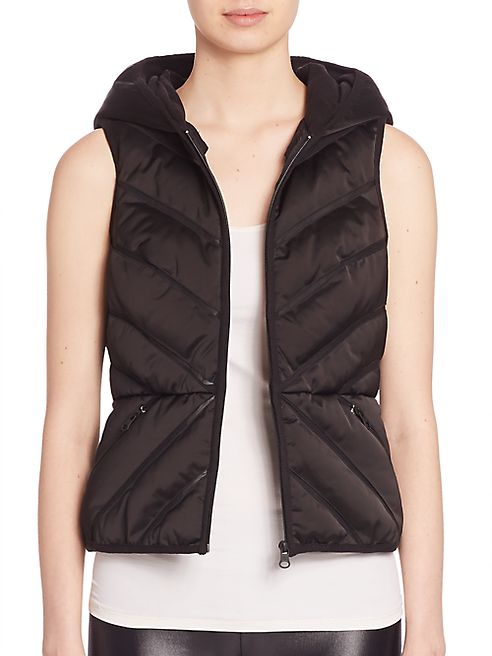 Blanc Noir - Mesh Inset Puffer Vest