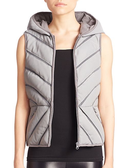 Blanc Noir - Mesh Inset Puffer Vest