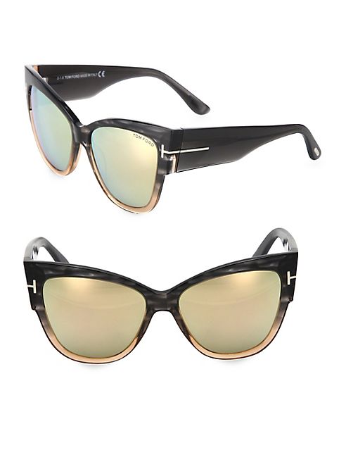 Tom Ford Eyewear - Anoushka 57MM Mirrored Cat Eye Sunglasses