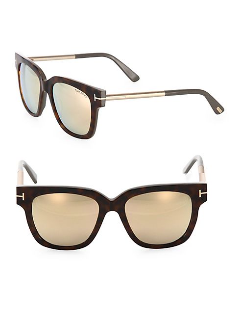 Tom Ford Eyewear - Tracy 53MM Mirrored Soft Square Sunglasses