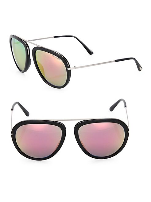 Tom Ford Eyewear - Stacy 57MM Mirrored Aviator Sunglasses