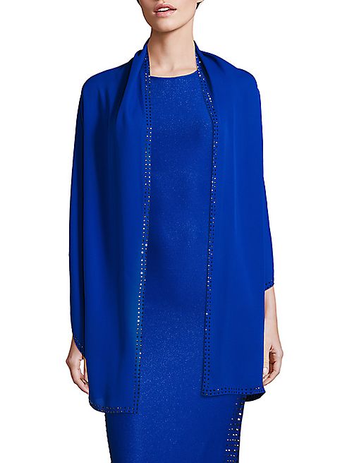 St. John - Sequin-Embellished Silk Georgette Wrap