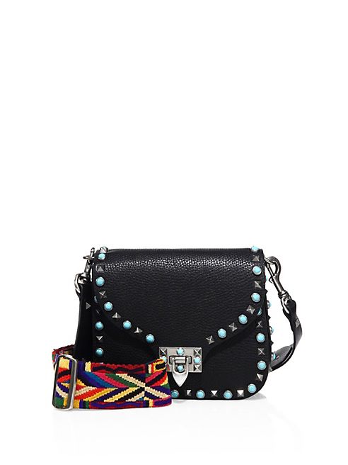 Valentino - Guitar Rockstud Rolling Leather Shoulder Bag