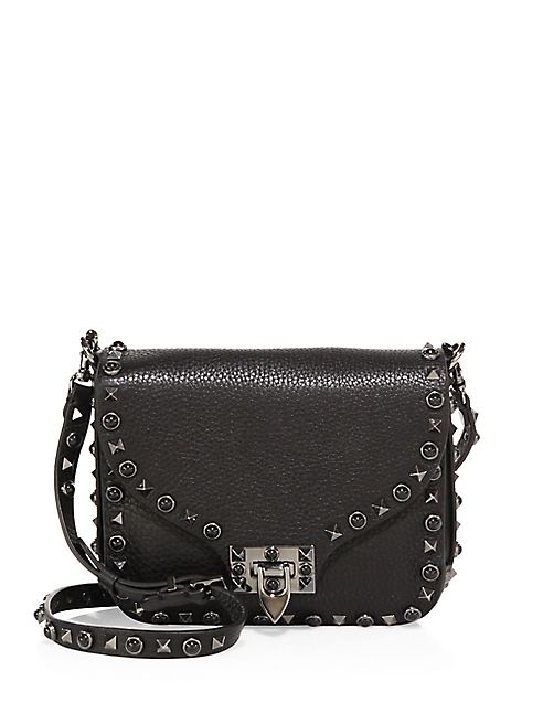 Valentino - Rolling Rockstud Embellished Leather Shoulder Bag