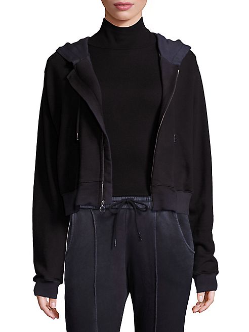 Cotton Citizen - Zip-Front Cropped Hoodie