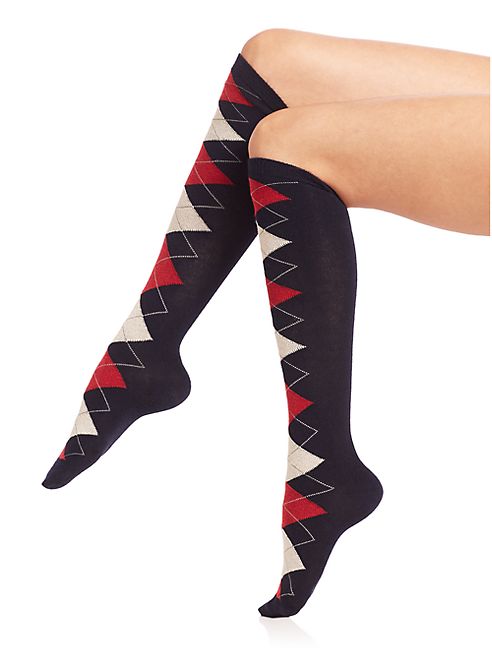 Ilux - Pat Argyle Knee-High Socks