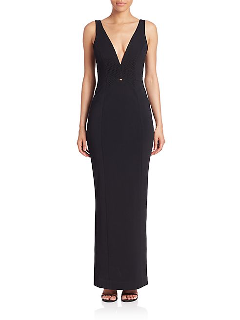 NICHOLAS - Braid Trimmed Sleeveless Gown