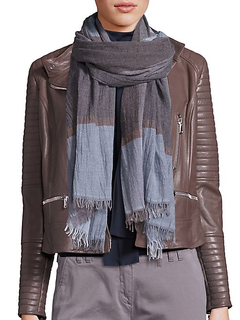 Eleventy - Colorblock Fringe Hem Scarf