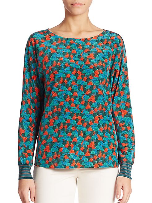 Akris - Large Ai Print Silk Crepe Blouse