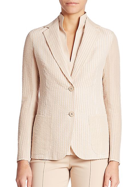 Akris - Insa Cotton & Silk Seersucker Jacket