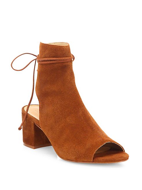 Schutz - Binalia Cutout Suede Block-Heel Booties