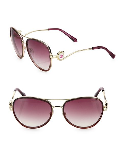 Roberto Cavalli - 58MM Gradient Flash Aviator Sunglasses