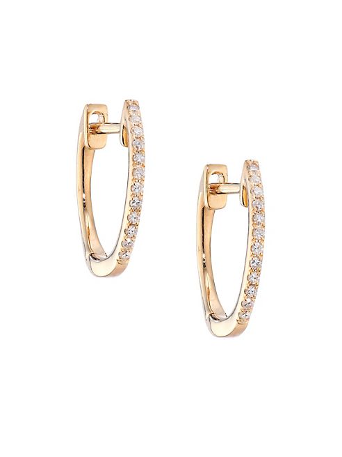 EF Collection - Diamond & 14K Yellow Gold Huggie Earrings/0.5