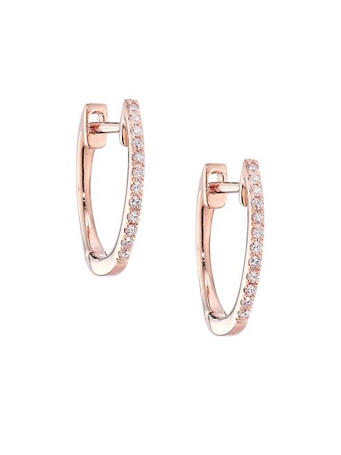 EF Collection - Diamond & 14K Rose Gold Huggie Earrings/0.5