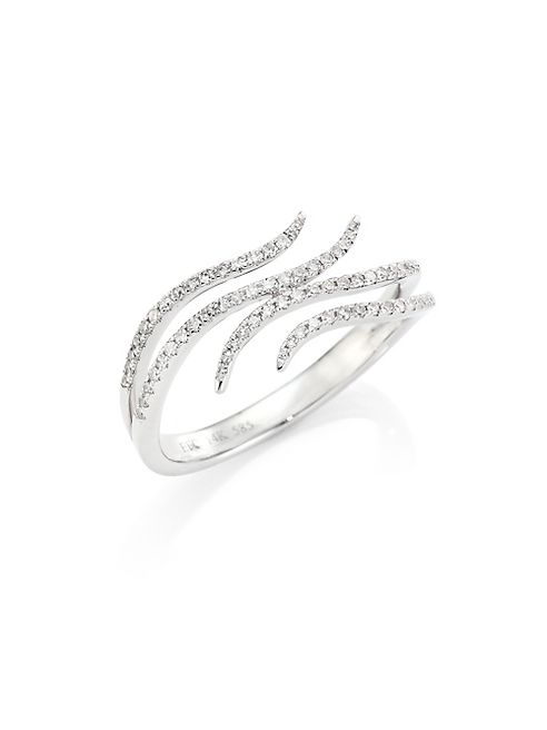 EF Collection - Double Wave Diamond & 14K White Gold Ring