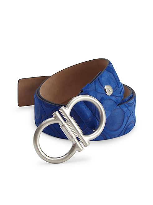 Salvatore Ferragamo - Stamped Jeanswear Suede Belt