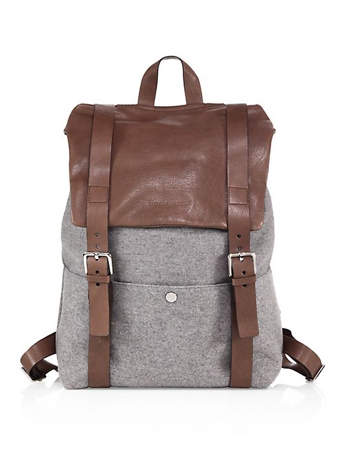 Brunello Cucinelli - Leather & Wool Backpack