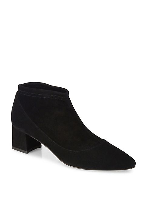 Aquatalia - Paula Stretch Suede Block Heel Booties