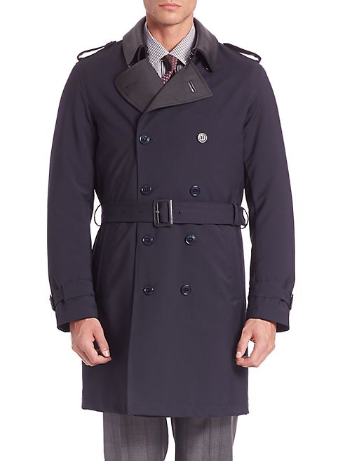 Pal Zileri - Long Sleeve Virgin Wool Trench Coat